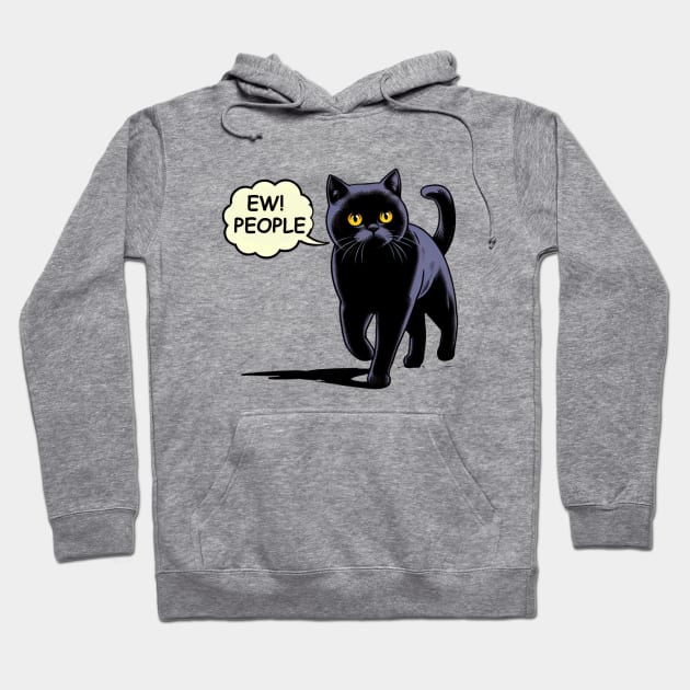 Ew People Cat Hoodie by 80s Pop Night